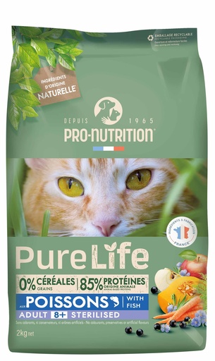 [PL30] PURE LIFE CHAT STERILIZED +8 2KG C/4